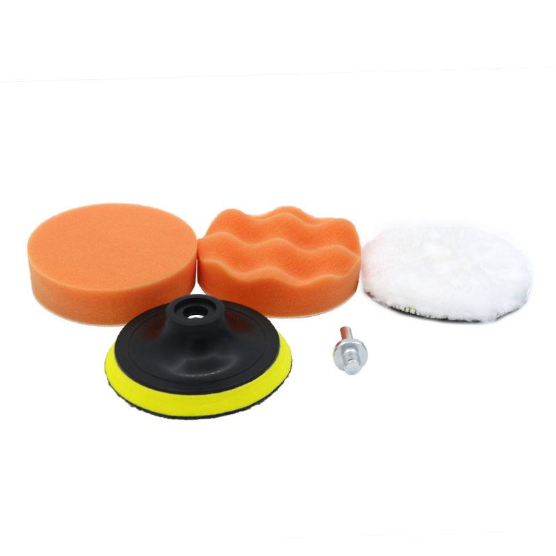 5-teiliges Auto-Detailing-Schwamm- & Wollpolierpad-Set – 3-7 Zoll Flache & Waffel-Scheiben