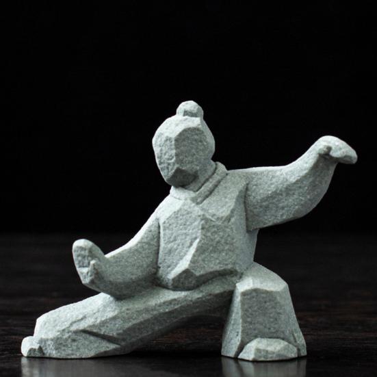 Scultura Tai Chi, Decorazione Compatta di Arti Marziali Kung Fu per Scrivania, Tavolino da Tè e Mensola per Curiosità, Animale da Tè Multifunzionale e Ornamento da Studioso