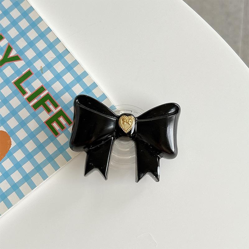 Simple Style Desktop Watching Drama Mobile Phone Airbag Bracket Solid Color Bow Paste Creative Stable Support Frame