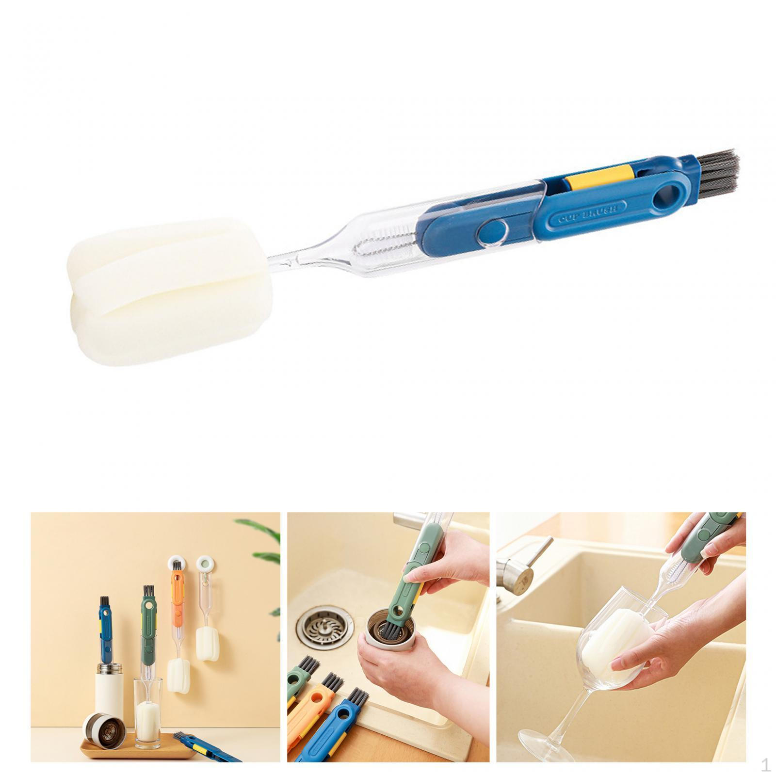 

Щетка для бутылок, многофункциональные кухонные гаджеты для мытья, чашка для губки синий