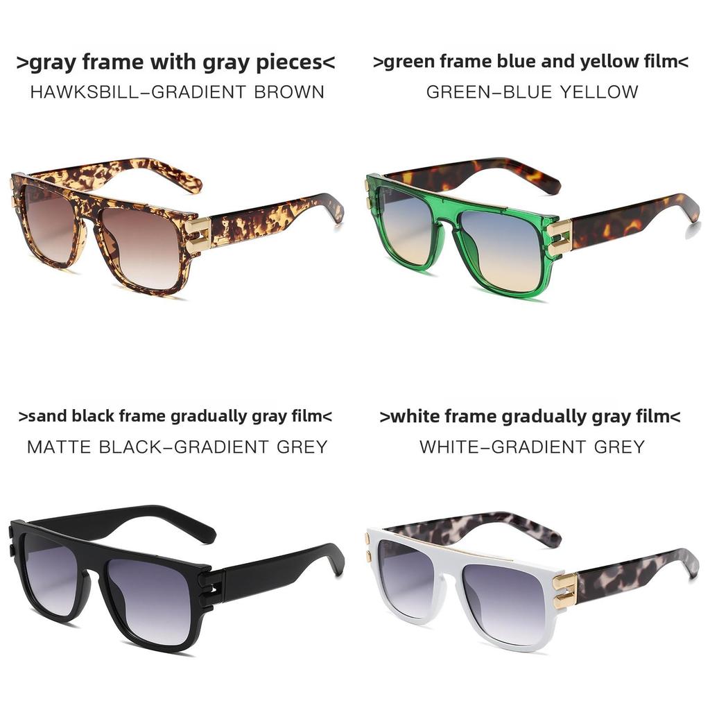 Men Square Frame Sunglasses With Uv400 Protection For Summer Fashion And Travel