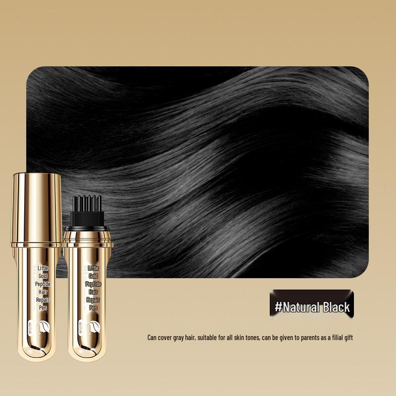 Portable Hair Dye Pen with Comb, Scalp-Friendly, Long-Lasting, Non-Fading, Waterproof, Sweatproof, White Hair Concealer