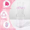 12 Peças Canudos de Vidro Reutilizáveis Com Laço Rosa Canudos de Vidro Ecológicos Resistentes a Estilhaços Canudos Fofos Dobráveis Para Beber Com 2 Limpadores