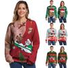Unisex Mens Womens Ugly Christmas Sweater Santa Claus Warm And Soft Pullover