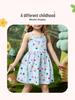 Summer European-American Girls' Cartoon Strappy Princess Dress - Round Neck