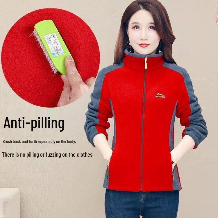 

Женская куртка из толстого флиса: Ветрозащитный, Уютный Свободный Свитшот 2XL 110-120 cm