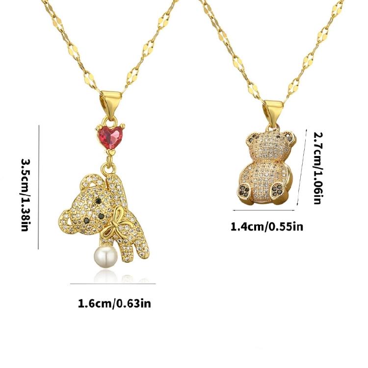 Simple Necklace Fashionable Bear Pendant Necklace Bear Neck Jewelry Perfect for Youthful Couple or Close Friend Present