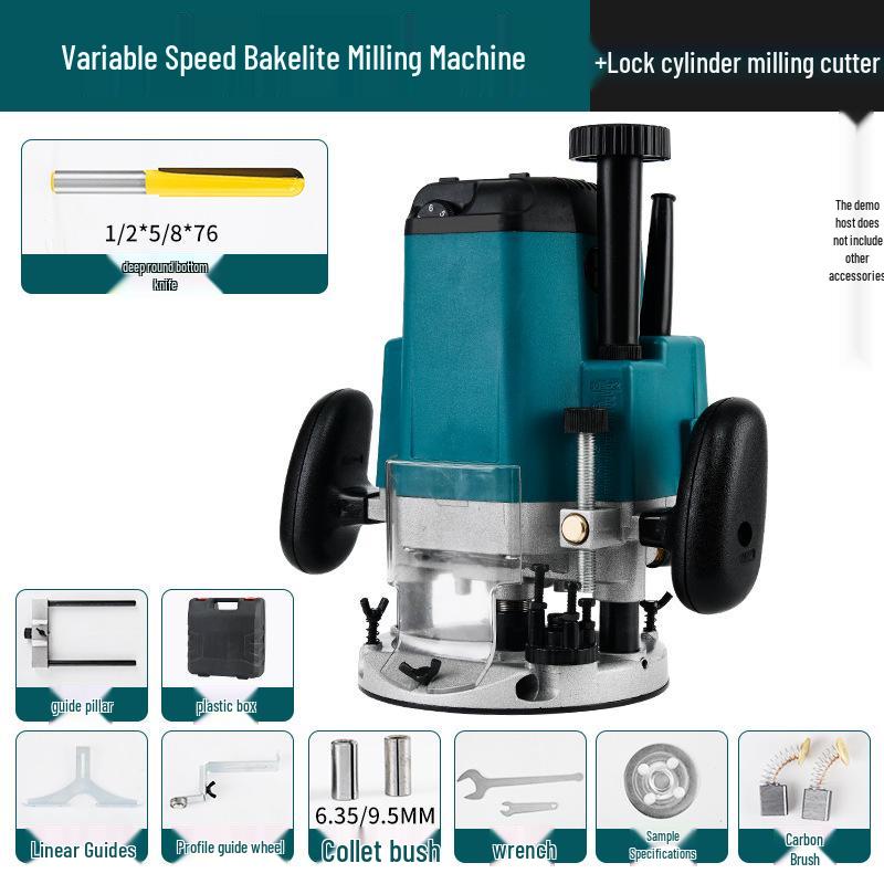 High-Power Multi-Functional Router: Industrial-Grade Bakelite Milling, Woodworking Engraving, Trimming, and Grooving Machine. Electric Tools.
