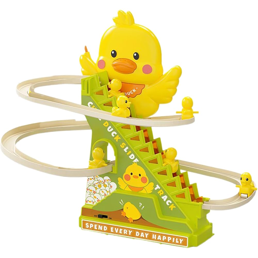 

Climbing Toy Ducks Stairs Bright Colors Safe Design Lightweight Easy Assembly Musical Feature Kids Slide 8.86x10.83x5.51 inches