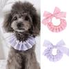 Convenient Pet Collar Faux Pearl Decoration Polyester Layout Props Adjustable Pet Bib for Kitten