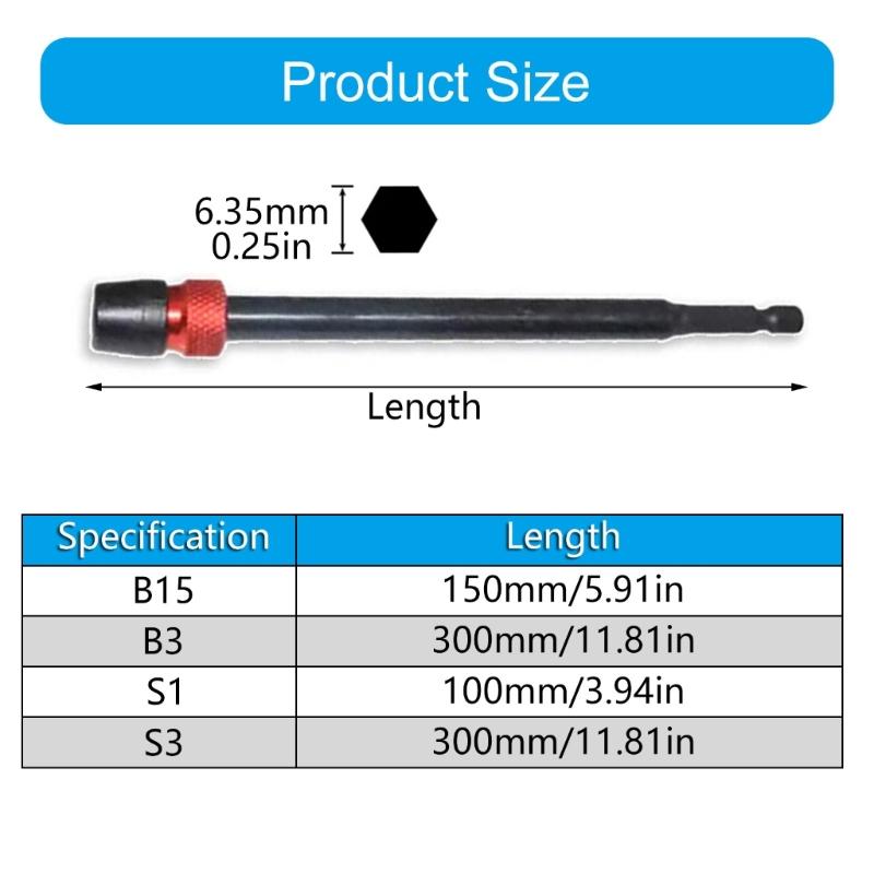 Quick Changes Hexagonal Shank Bit Holder Extension Bar with Extended Reach Suitable for Tight Spaces Enhances Durability