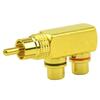 WMYCONGCONG RCA Splitter Splitter Male to Female Gold Splitter Plug Connector 2-Pack Adapter, 2-Way Adapter, Right-Angle Adapter, Plated, F-Type