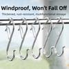 10Pcs Spring Clasp Balcony Clothes Hanger Windproof Windproof S-Type Hook  Garden Storage Organizer