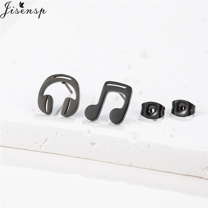 Unique Christmas Earring Stainless Steel YES NO Cactus Footprint Music Stud Earrings for Women Tiny Star Boots Jewelry Girl Gift