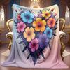 Floral Theme Blanket Soft High-Definition Digital Print All-Season Family and Friends Gift Cooling Blanket Soft Breathable 100% Polyester Perfect Gift