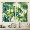 2 Pcs Polyester High Definition Digital Printed Green Leaves Pattern Sheer Curtains   Suitable For Bedroom   Living Room   Office