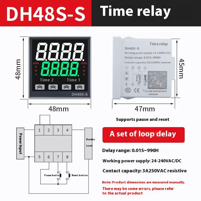 1116 Upgraded Best 11-111VAC/DC Time Relay DH18 Series Delay Time Relay Precise Timing with On/instant/cycle Delay Function