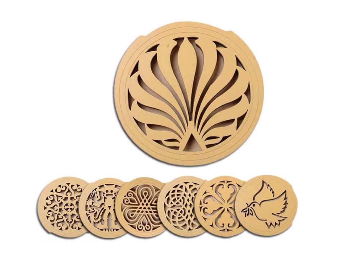 Guitar Soundhole Cover, Anti-Feedback Electret for Electric-Acoustic, Wooden. Model B