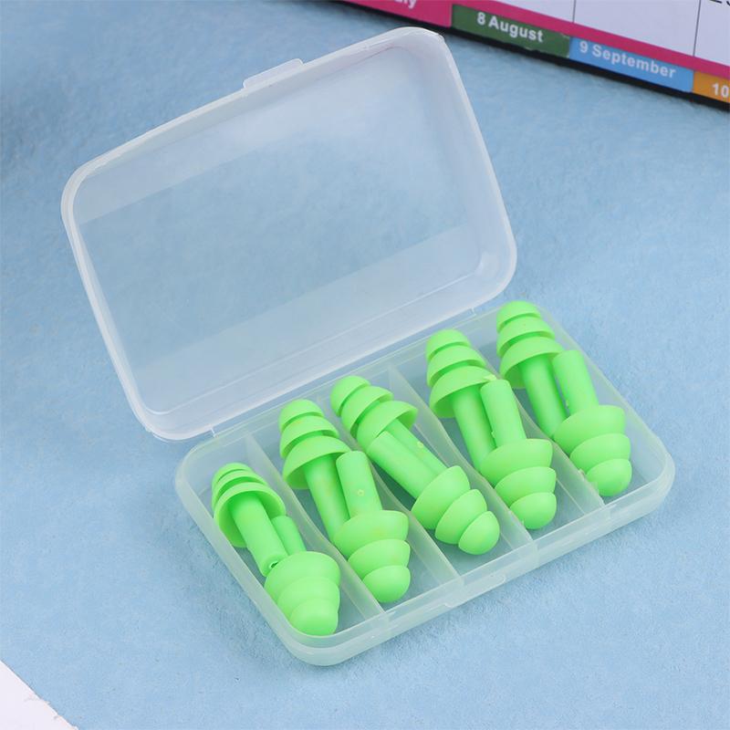 5 Paare/Box Komfort-Ohrstöpsel Geräuschreduzierung Weiche Silikon-Ohrstöpsel Schwimmen Silikon-Ohrstöpsel Schutz-Schlaf-Ohrstöpsel