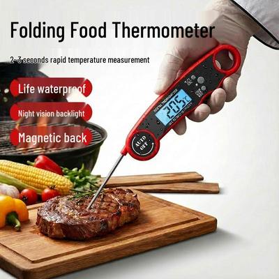 Waterproof Digital Folding BBQ Meat Thermometer with Magnetic Attachment