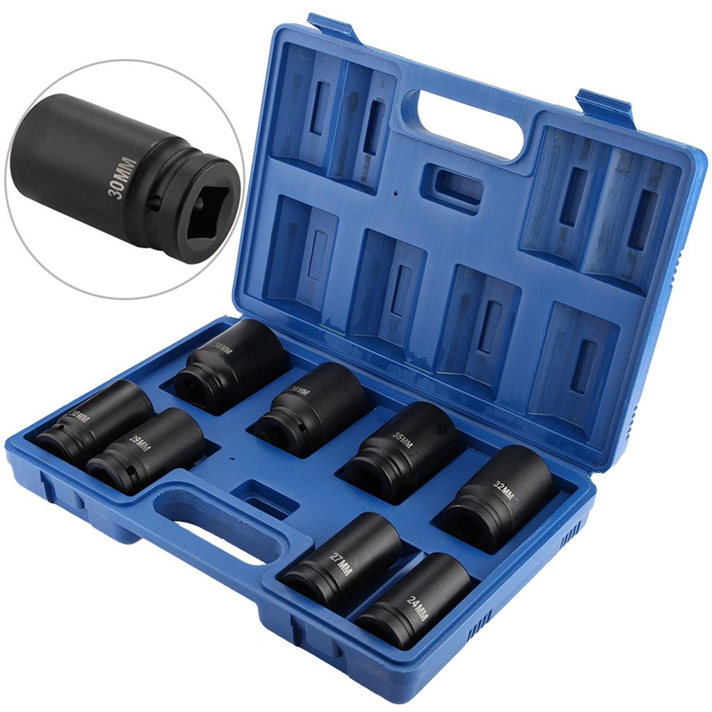 8pcs 3 4 Inch Durable Drive Deep Impact Socket Set 24‑38mm