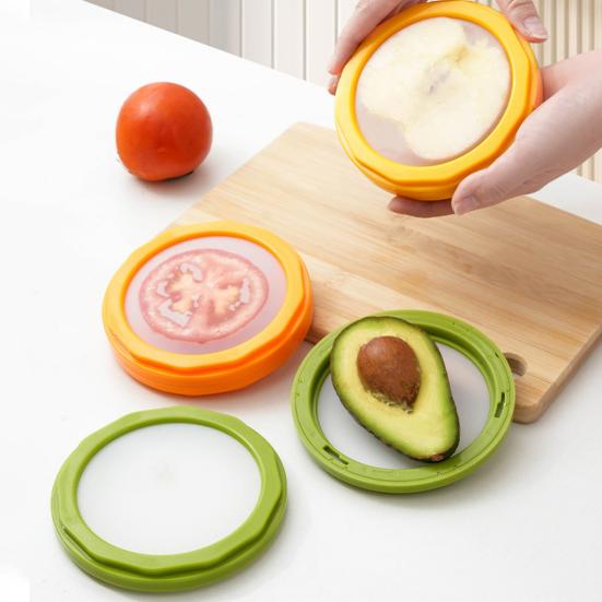 Avocado Saver Holder Onion Storage Container BPA-Free Fruit Vegetable Keeper for Fridge Space Saving Lemons Tomatoes Garlic Storage Containers