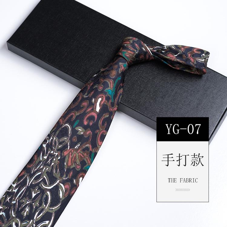 Pattern Printed Tie Men'S 9Cm Wide Personalized Retro Banquet Hosting Suit Large Flower Polyester Hand Tie