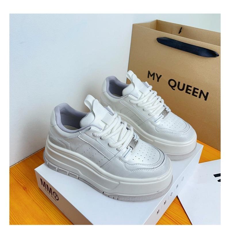 5.5Cm Floating On the Water~ Wasteland Is Old, Thick-soled Leisure Sheet, Small White Shoes, New Height-increasing Dirty Board Shoes, Women's Tide