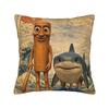 Federa Cuscino Tung Tung Sahur Cartoon Friends Copricuscino Comodo per Sedia Salotto Federe Cuscino Retro Trendy