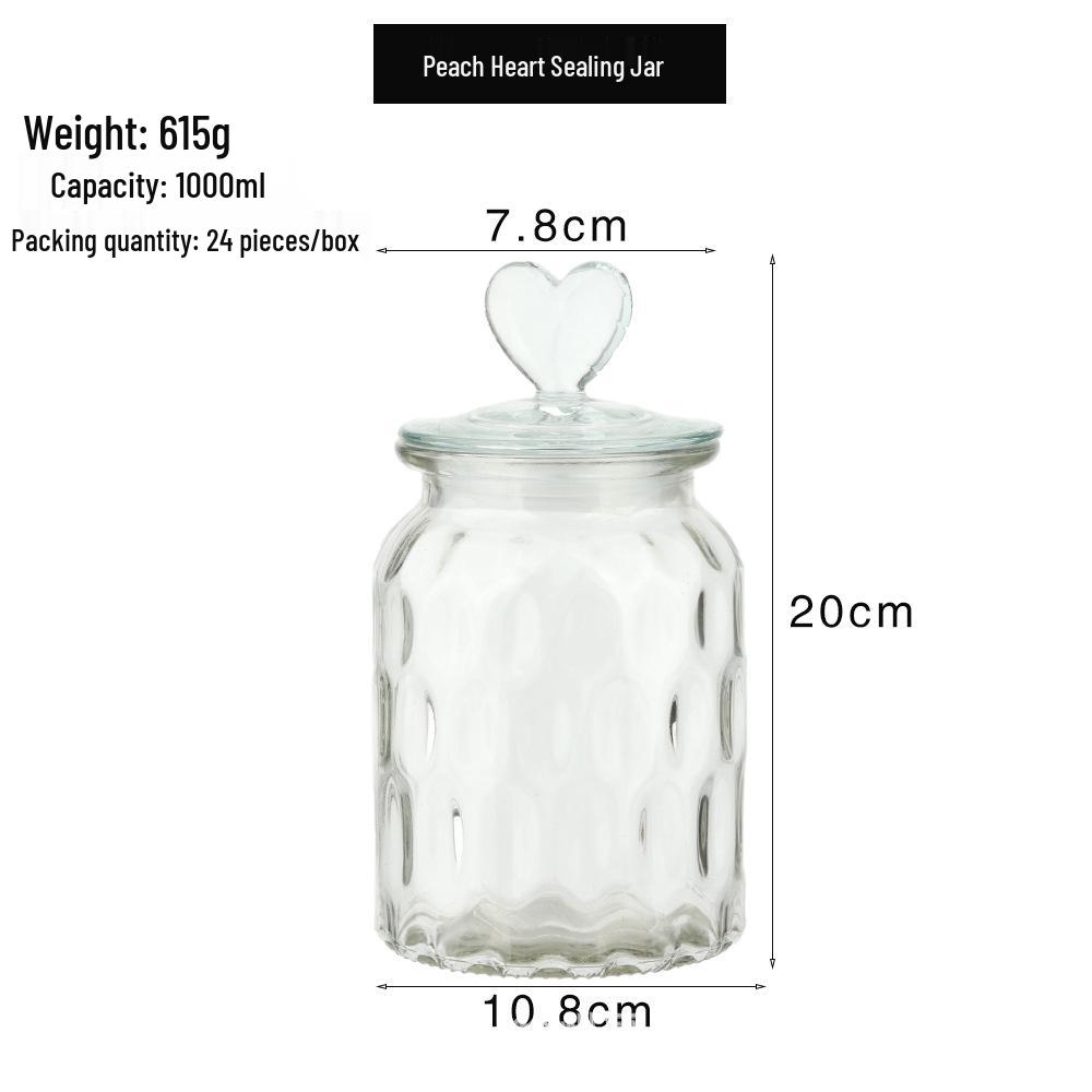 Transparent Glass Jar for Kitchen Storage of Grains, Dried Tangerine Peel, Pickled Vegetables, and Dried Fruits