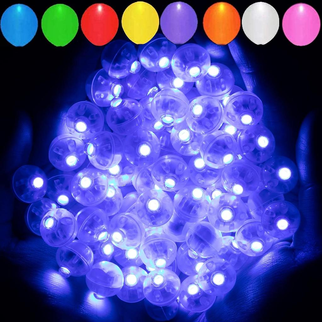 Aogist 100 Stück Weiße Ballonlichter, Lange Standby-Zeit Wasserdichtes Mini-Licht, Batteriebetrieben, Runde LED-Kugel Lampe für Latexballon Papierlaterne Party