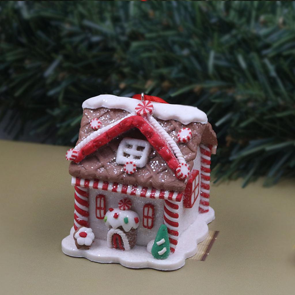 New Christmas Tree Mini House Ornament Cute Bread Style Xmas Decoration Pendant Holiday Gift