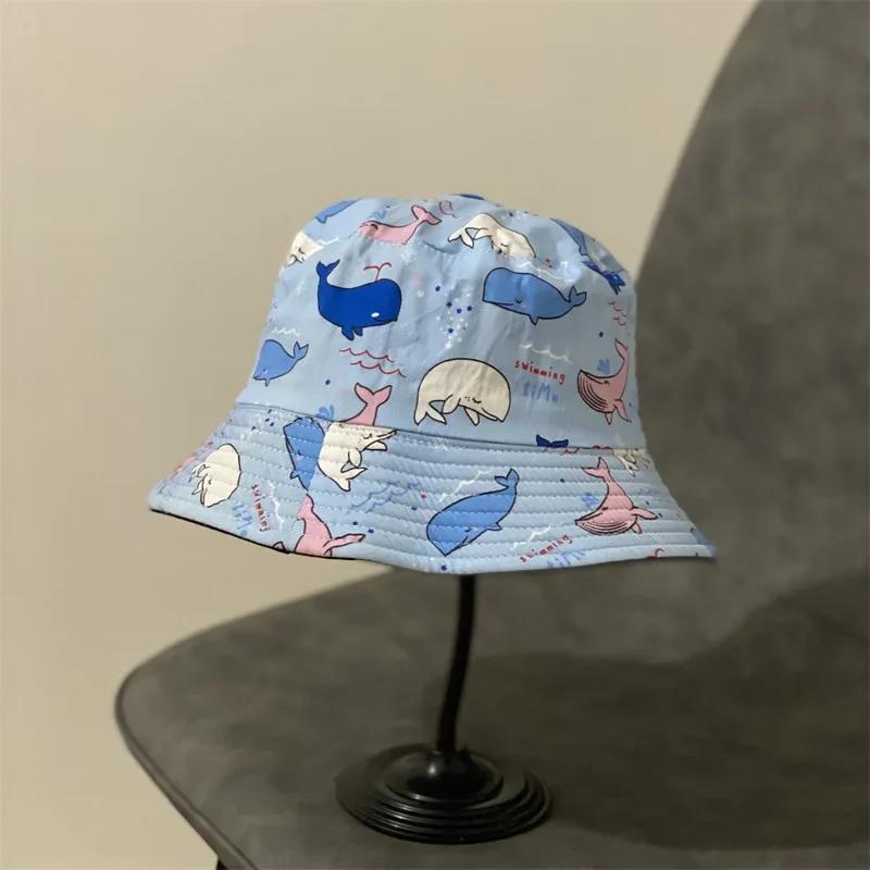 Fashion Double-sided Fisherman Hat Underwater Animal Shark Cartoon Pattern Men and Women Outdoor Personality Sunscreen Sun Hats