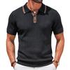 Polo de punto para hombre con ribete de contraste y manga corta