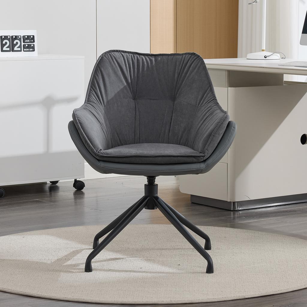 Household Office Chair, Faux Leather Armchair, Deep-Seat Vanity Chair – Ideal for Living Room & Bedroom