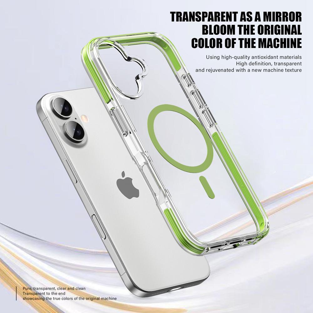 KEYSION Transparent Case for MagSafe for iPhone 16 15 Plus Colorful Collision Shockproof Phone Cover for for iPhone 16 Plus 15