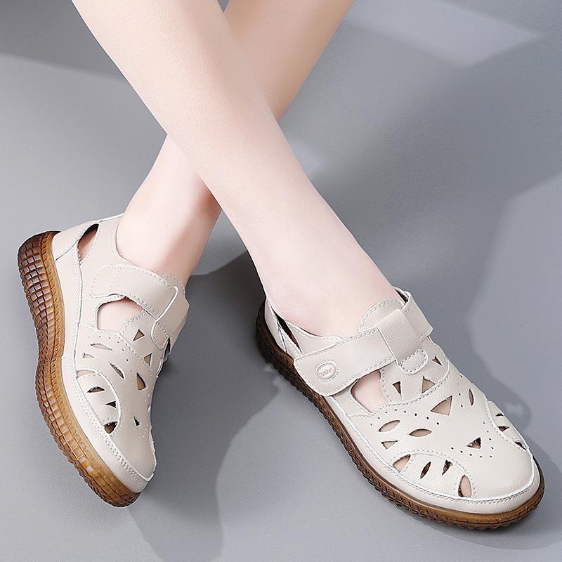 Letnie damskie sandały rzymskie Mary Jane buty plażowe z zakrytymi palcami casualowe miękkie sandały do chodzenia dla dziewczynki plus size