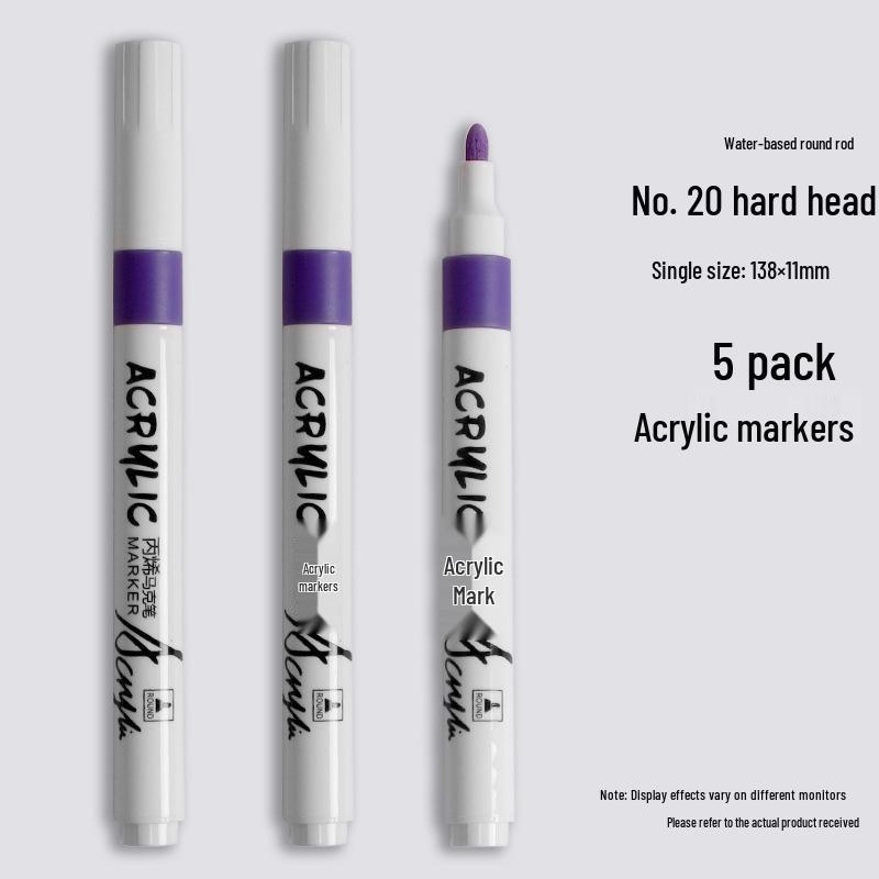 Black Acrylic Marker & Watercolor Brush Pen for Elementary Art - Washable & Layerable Colors for Kindergarten Drawing