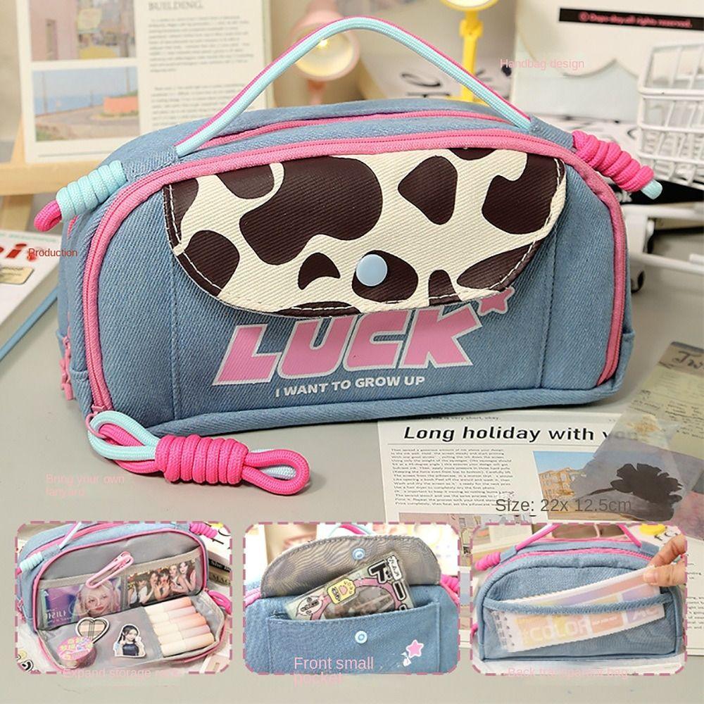 Cowboy Pen Bag Y2K Style Stationery Storage Pouch Pencil Case  Office School Supplies