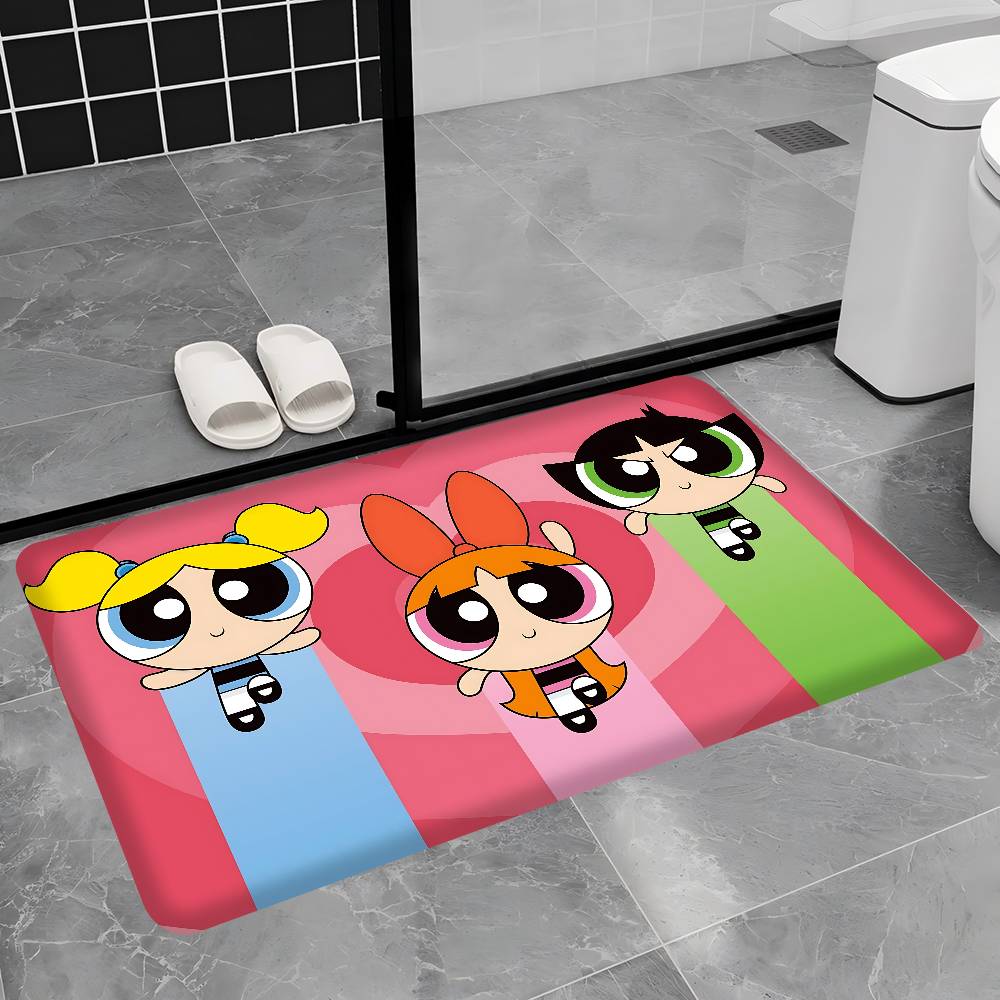 

Animation The Powerpuff Girls Bathroom Mat Kids Room Bedroom Decoration Balcony Anti-Slip Doormat Living Room Welcome Rug 40cm x 60cm