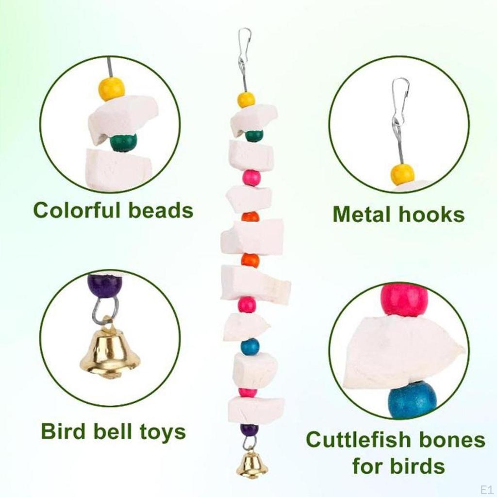 Parrot Chewing Toy with Bell Professional Bird Beak Grinding Stone for Budgies
