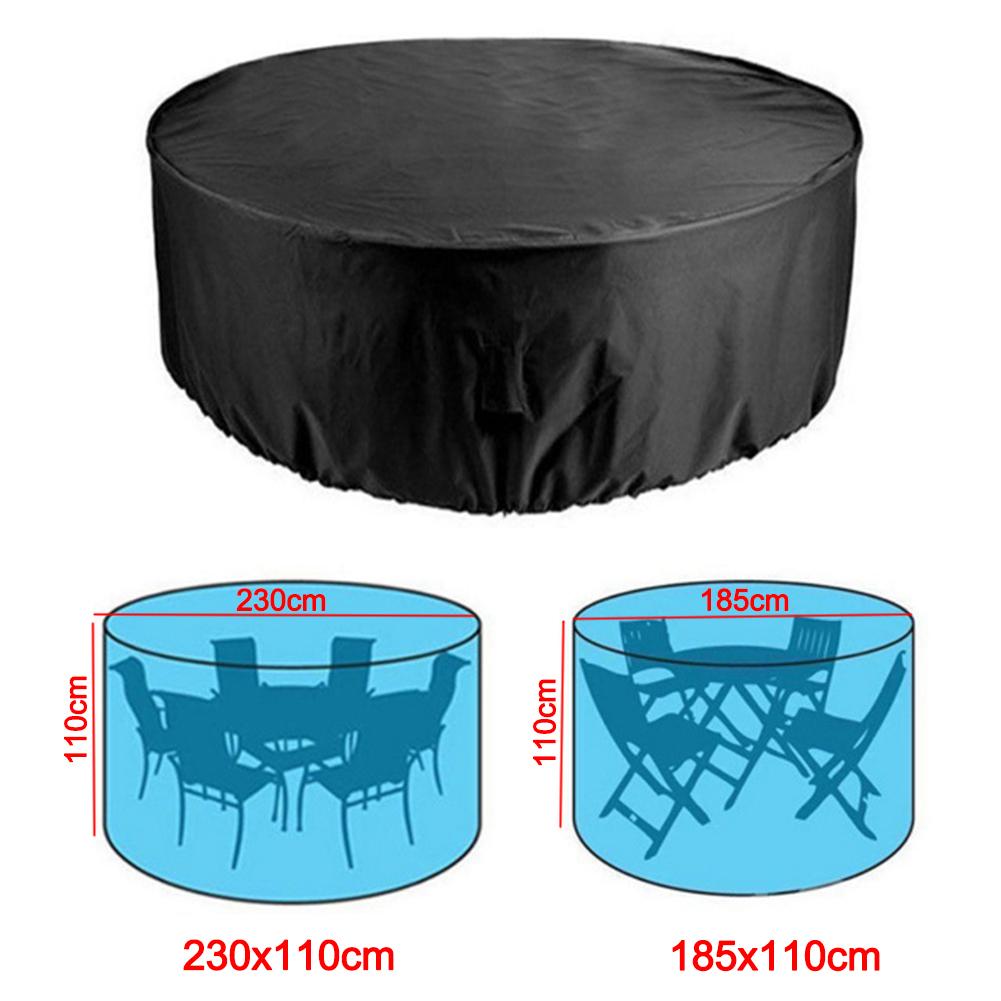 Round Cover Round Outdoor Garden Furniture Cover Waterproof Oxford Protective Furniture Rain And Snow Dust Cover