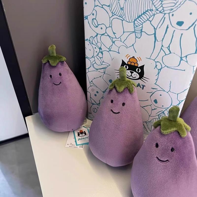 Lively Eggplant Doll Adorable Vampire Eggplant Plush Toy Companion and Soothing Gift