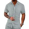 Summer Men's Casual Loose-Fit Short-Sleeved Cardigan Beach Shirt