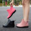 Korean Style Women's Low-Cut Non-Slip Rubber Rain Boots - Fashionable, Short, and Warm