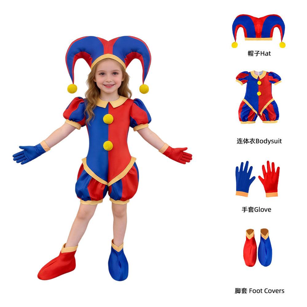 L'incredibile Circo Digitale Pomni Costume Cosplay 13 Stili Bambini Adulti Outfit da Clown Halloween Carnevale Tuta per Esibizioni sul Palco