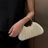 Luxury Multi Color Wrinkled Banquet Bag Handmade Wrinkle Evening Bags Circular Handbag Women Bolsa mujer  Sac femme
