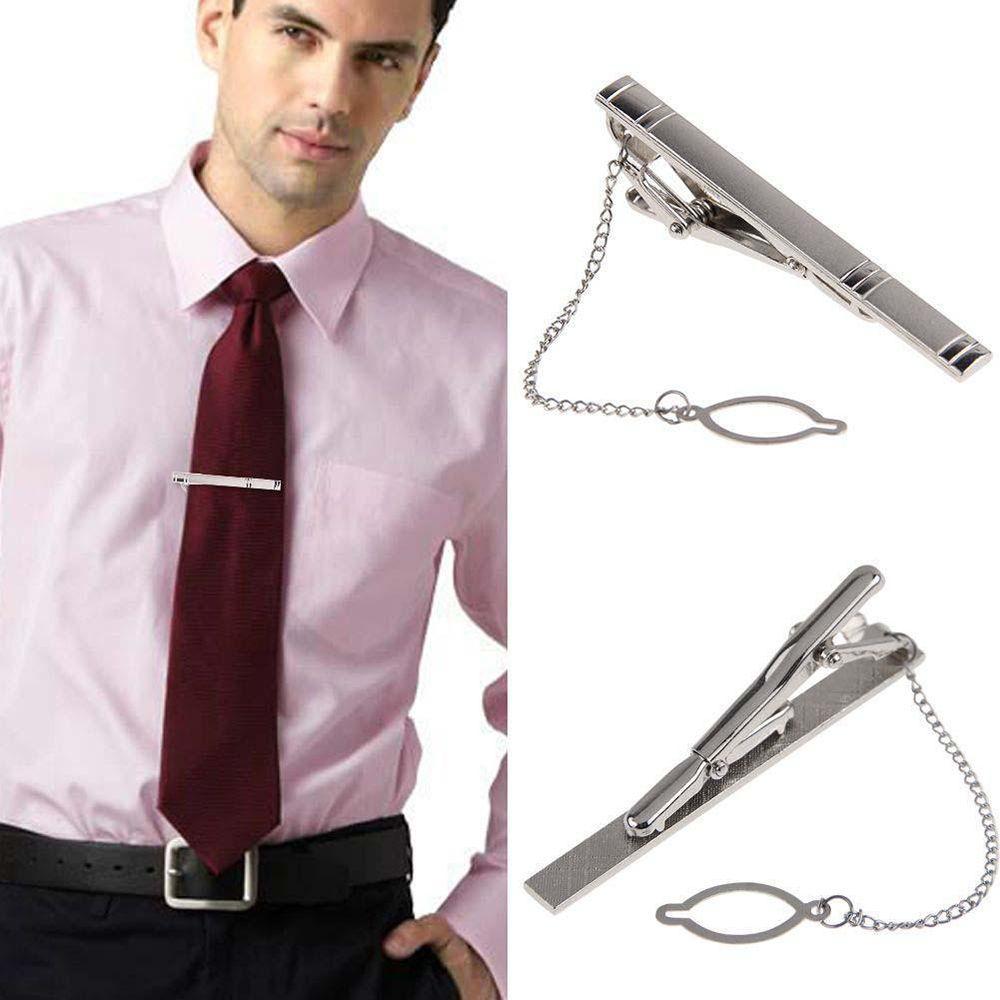 Formal Charm Fashion Simple Silver Multi Style Men Clamp Dress Shirt Pin Clip Clasp Necktie Bar