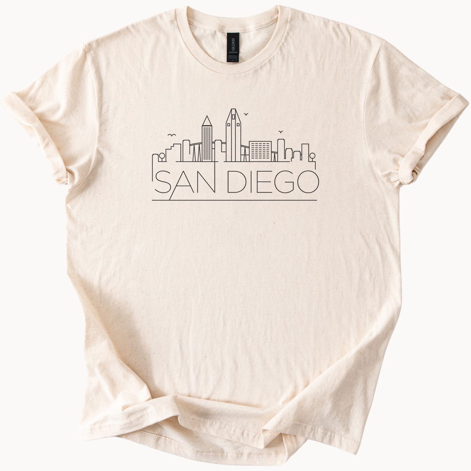 San Diego Skyline Graphic T Shirt Minimalist Cityscape Tee California Urban Architecture Shirt San Diego Souvenir Shirt Gift Idea 160
