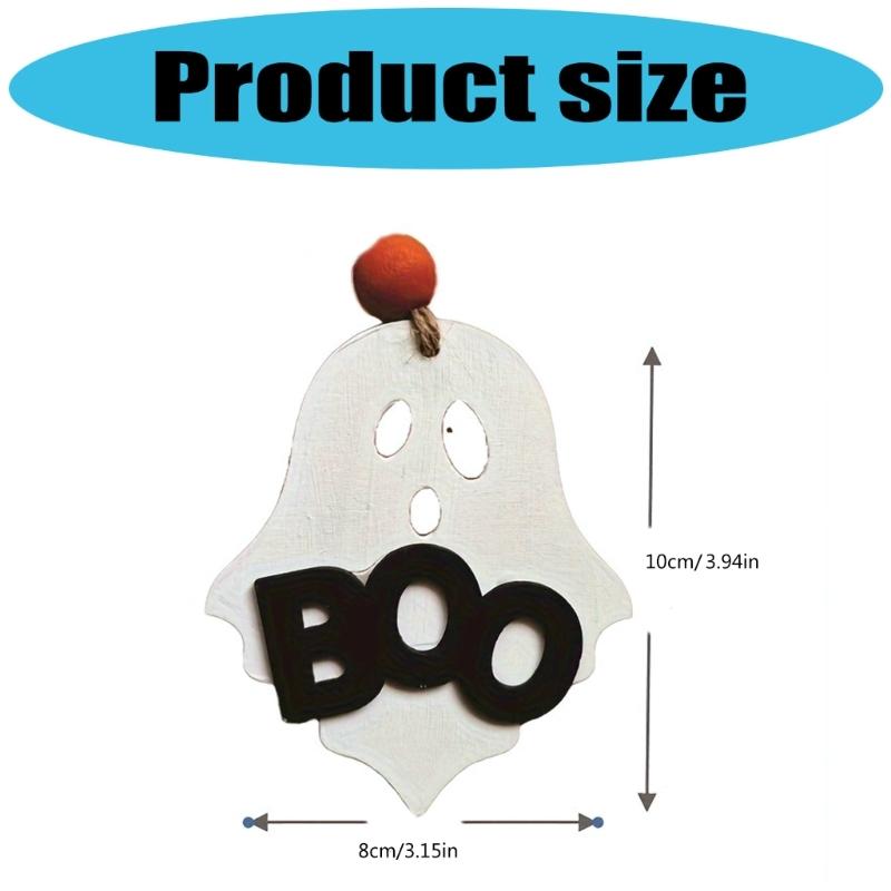 4PCS Spookys Ghostly Wood Crafts Halloweens Room Decoration Hanging Art For Festives DIY Family Activity And Seasonal Displays
